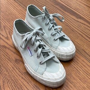 Superga Mint Canvas Lace-Up Sneakers